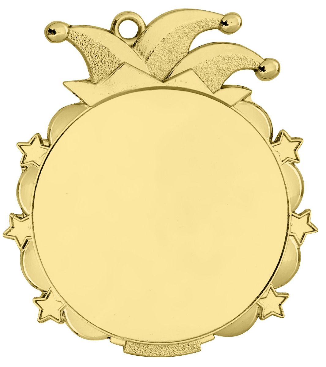 D53 Karneval Medaille gold 65x70 mm mit Emblem | montiert