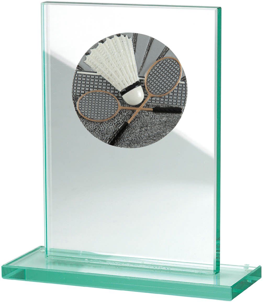 W511.014 Badminton Glastrophäe | 100x150 mm
