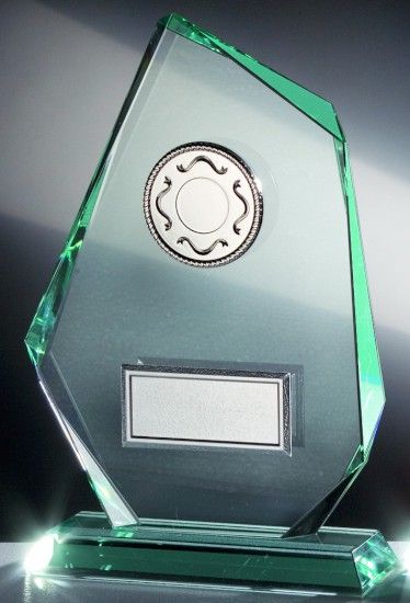 A6602 Jade-Glaspokal mit Metallfassung | 3 Größen