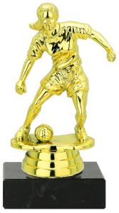 M34200 Fussball - Damen Pokal-Figur mit Marmorsockel inkl. Gravur | 18,5 cm