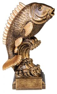 39730 Angler - Fisch Pokalfigur inkl. Beschriftung | 26,0 cm