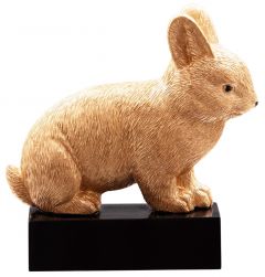 39811 Kaninchen Kunstharzpokal inkl. Beschriftung | 12,0 cm