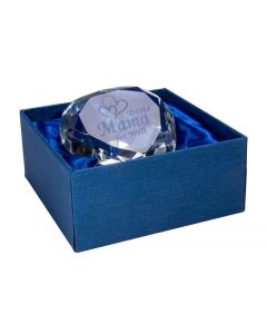 A68226 Kristall Glasherz "beste Mama" inklusive Gravur | 8,0 cm