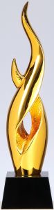 A68428 Design-Trophäe auf schwarzen Kristallglas-Sockel | 28,0 cm