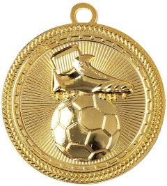 A9277 Fussball Medaille 70 mm Ø inkl. Band / Kordel | montiert
