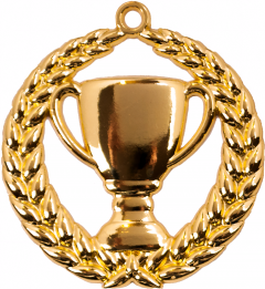 A9306 Pokal-Medaille Trier 70 mm Ø inkl. Band / Kordel | montiert