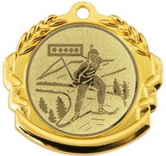 9360.582 Biathlon Medaille 70 mm Ø inkl. Band / Kordel | montiert
