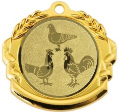 9360.399 Geflügelzucht Medaille 70 mm Ø inkl. Band / Kordel | montiert