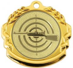 9360.214 Schützen - Gewehr Medaille 70 mm Ø inkl. Band / Kordel | montiert