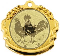 9360.265 Hühnerzucht Medaille 70 mm Ø inkl. Band / Kordel | montiert