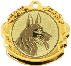 9360.234 Schäferhund Medaille 70 mm Ø inkl. Band / Kordel | montiert