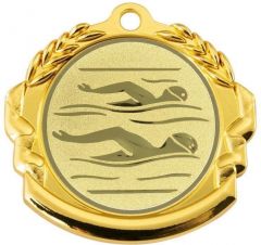 9360.222 Schwimm - Schwimmer Medaille 70 mm Ø inkl. Band / Kordel | montiert