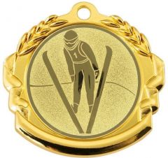 9360.500 Skispringer Medaille 70 mm Ø inkl. Band / Kordel | montiert