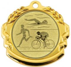 9360.248 Triathlon Medaille 70 mm Ø inkl. Band / Kordel | montiert