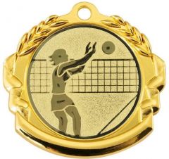 9360.239 Volleyball - Damen Medaille 70 mm Ø inkl. Band / Kordel | montiert
