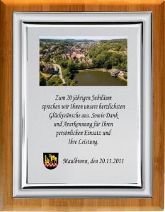 A35838.02 Holzehrentafel mit Druck | 200x250 mm