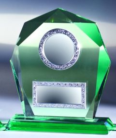 A6725.02 Jade-Glaspokal (15 mm) mit Metallfassung inkl. Beschriftung | 3 Größen