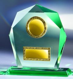 A6725.01 Jade-Glaspokal (15 mm) mit Metallfassung inkl. Beschriftung | 3 Größen