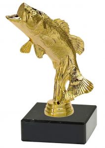 M34012 Angler - Barsch Pokal-Figur mit Marmorsockel inkl.  Beschriftung | 16,6 cm