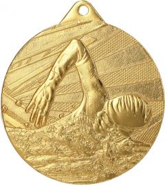 C003 Schwimmer Medaille 50 mm Ø inkl. Band / Kordel | montiert