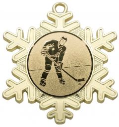 D47.313 Eishockey Medaille 50x57 mm inkl. Emblem u. Kordel / Band | montiert
