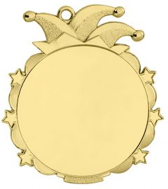 D53 Karneval Medaille gold 65x70 mm mit Emblem | montiert