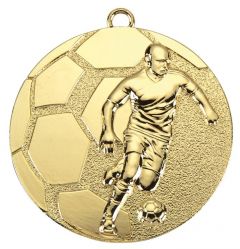 D61 Fussball Medaille 50 mm Ø inkl. Band / Kordel | montiert