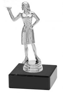 M34116 Dart (Damen) Pokal-Figur mit Marmorsockel inkl. Beschriftung | 14,9 cm