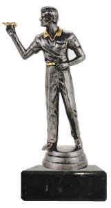 M34112 Dart (Herren) Pokal-Figur mit Marmorsockel inkl. Beschriftung | 14,9 cm