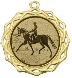 DI7003.212 Dressurreiter Medaille 70 mm Ø inkl. Band / Kordel | montiert