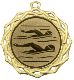 DI7003.222 Schwimmer Medaille Waiblingen 70 mm Ø inkl. Band / Kordel | montiert