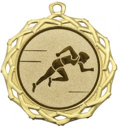 DI7003.245 Sprinterin Medaille 70 mm Ø inkl. Band / Kordel | montiert