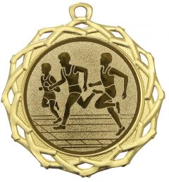 DI7003.246 Lauf - Läufer Medaille 70 mm Ø inkl. Band / Kordel | montiert