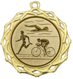 DI7003.248 Triathlon Medaille 70 mm Ø inkl. Band / Kordel | montiert
