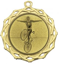 DI7003.346 Kunstradfahren Medaille 70 mm Ø inkl. Band / Kordel | montiert