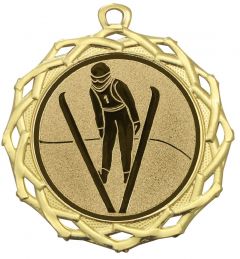 DI7003.500 V-Skispringen Medaille 70 mm Ø inkl. Band / Kordel | montiert