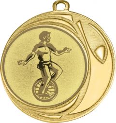 DI7006.557 Einrad Medaille 70 mm Ø inkl. Kordel / Band | montiert