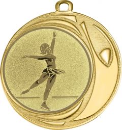 DI7006.342 Eiskunstlauf Medaille 70 mm Ø inkl. Kordel / Band | montiert