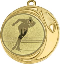 DI7006.327 Eisschnellauf Medaille 70 mm Ø inkl. Kordel / Band | montiert