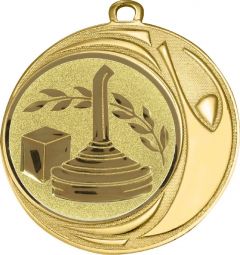 DI7006.314 Eisstock Medaille 70 mm Ø inkl. Kordel / Band | montiert