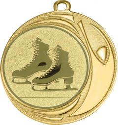 DI7006.343 Eislauf Medaille 70 mm Ø inkl. Kordel / Band | montiert