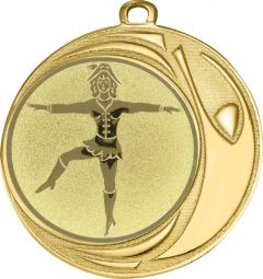DI7006.357 Tanzmariechen Medaille 70 mm Ø inkl. Kordel / Band | montiert