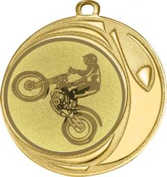 DI7006.390 Motorradtrial Medaille 70 mm Ø inkl. Kordel / Band | montiert