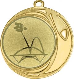 DI7006.364 Trampolin Medaille 70 mm Ø inkl. Kordel / Band | montiert