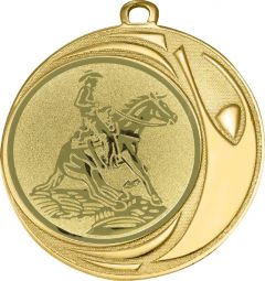 DI7006.391 Westernreiten Medaille 70 mm Ø inkl. Kordel / Band | montiert