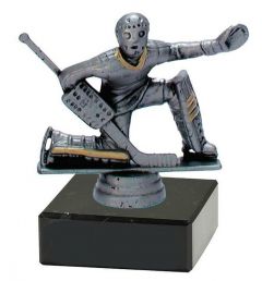 M34128 Eishockey - Torwart Pokal-Figur mit Marmorsockel inkl. Beschriftung | 11,4 cm
