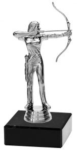 M34492 Bogenschütze - Damen Pokal-Figur mit Marmorsockel inkl. Beschriftung | 14,7 cm