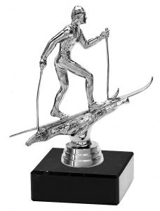 M34540 Langlauf Pokal-Figur mit Marmorsockel inkl. Beschriftung | 15,9 cm