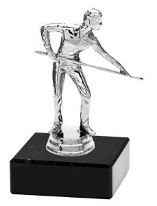 M34076 Billard Pokal-Figur mit Marmorsockel inkl. Beschriftung | 12,2 cm