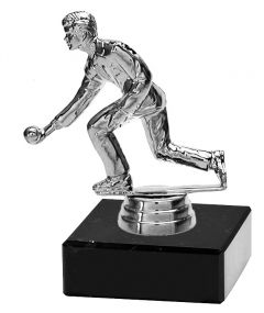 M34286 Kegler Pokal-Figur mit Marmorsockel inkl. Beschriftung | 12,3 cm